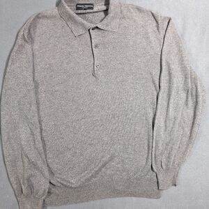 Ponte Vecchio Italy Sweater Gray Mens Cotton Rayon Medium 3 Button